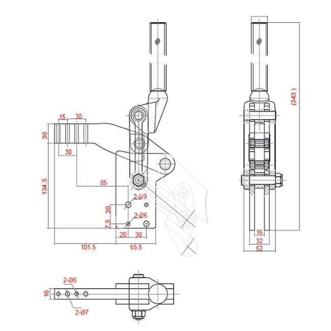 Vendita online Bloccaggio saldabile serie pesante base dritta braccio fisso 2450 Kg.